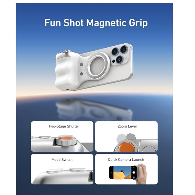 Magnetic mobile phone camera handle - Awenests