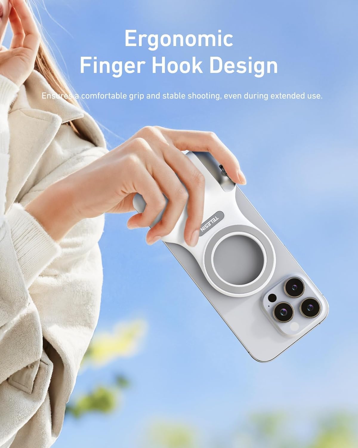 Magnetic mobile phone camera handle - Awenests