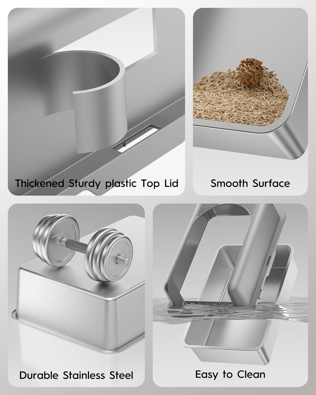 Cat Litter Box - Sleek, Odor-Control Design for Easy Cleaning and Comfort