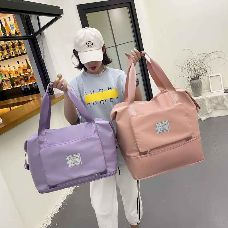 Travel bag, women's dry wet separation sports shoulder bag