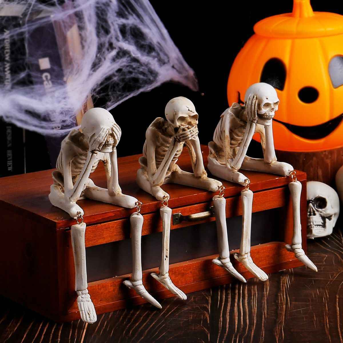Skeleton Decoration Set - 3-Piece Skeleton Set for Spooky Home Decor