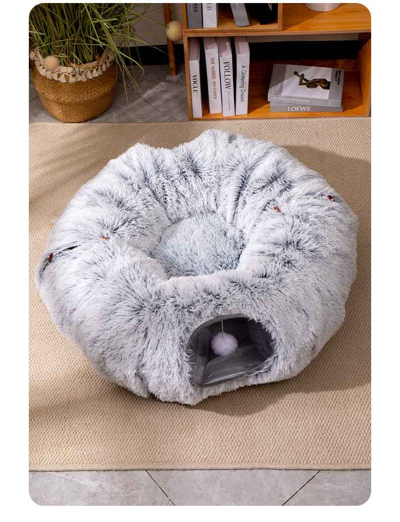 KittyCave™ Tunnel Bed - Cozy Kitty Tunnel Bed for Play and Relaxation