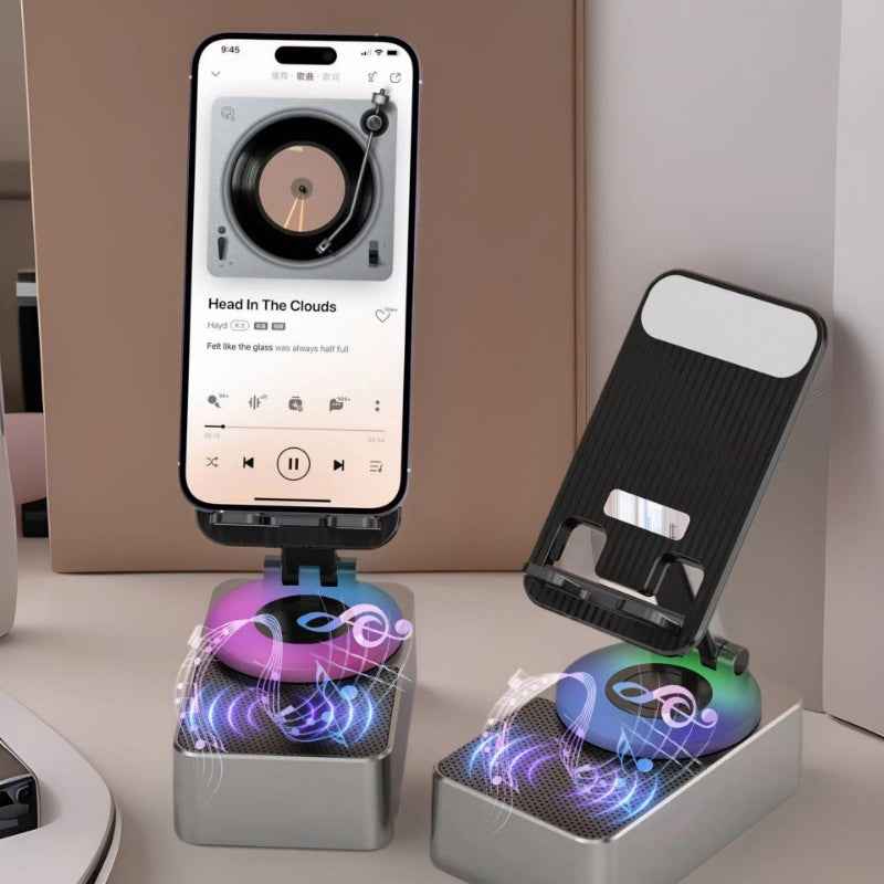 Mobile Phone Stand with Bluetooth Speaker - 2-in-1 Audio Device for Convenience