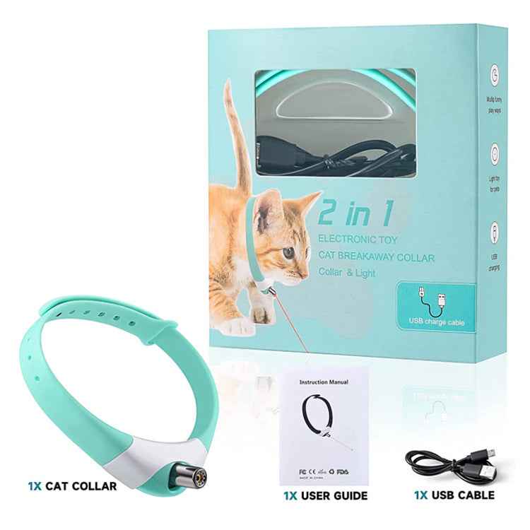 Wearable cat collar laser toy with red light interactive rechargeable