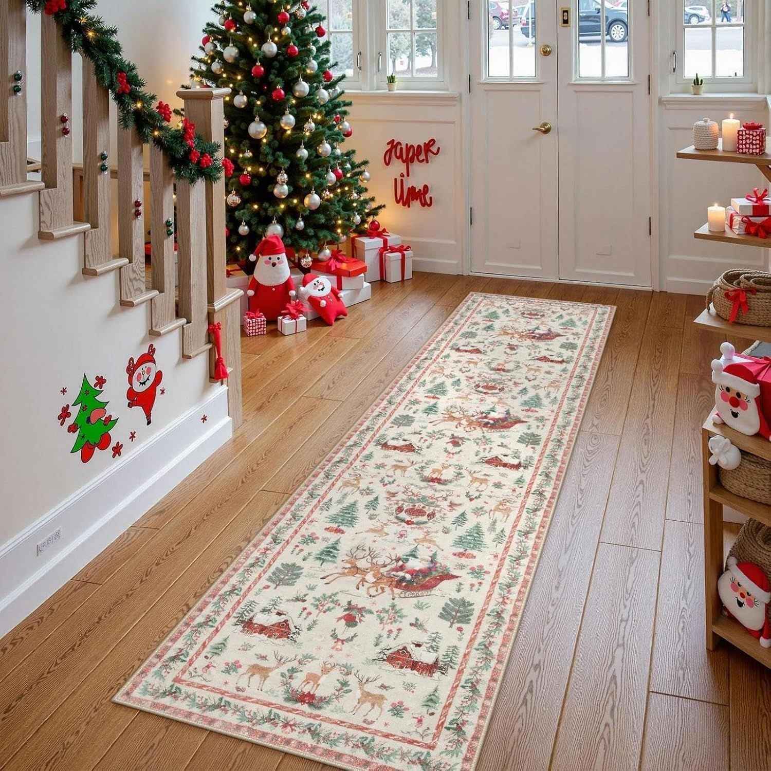 MerryStride Christmas Carpet - Festive Holiday Floor Decor for Your Home