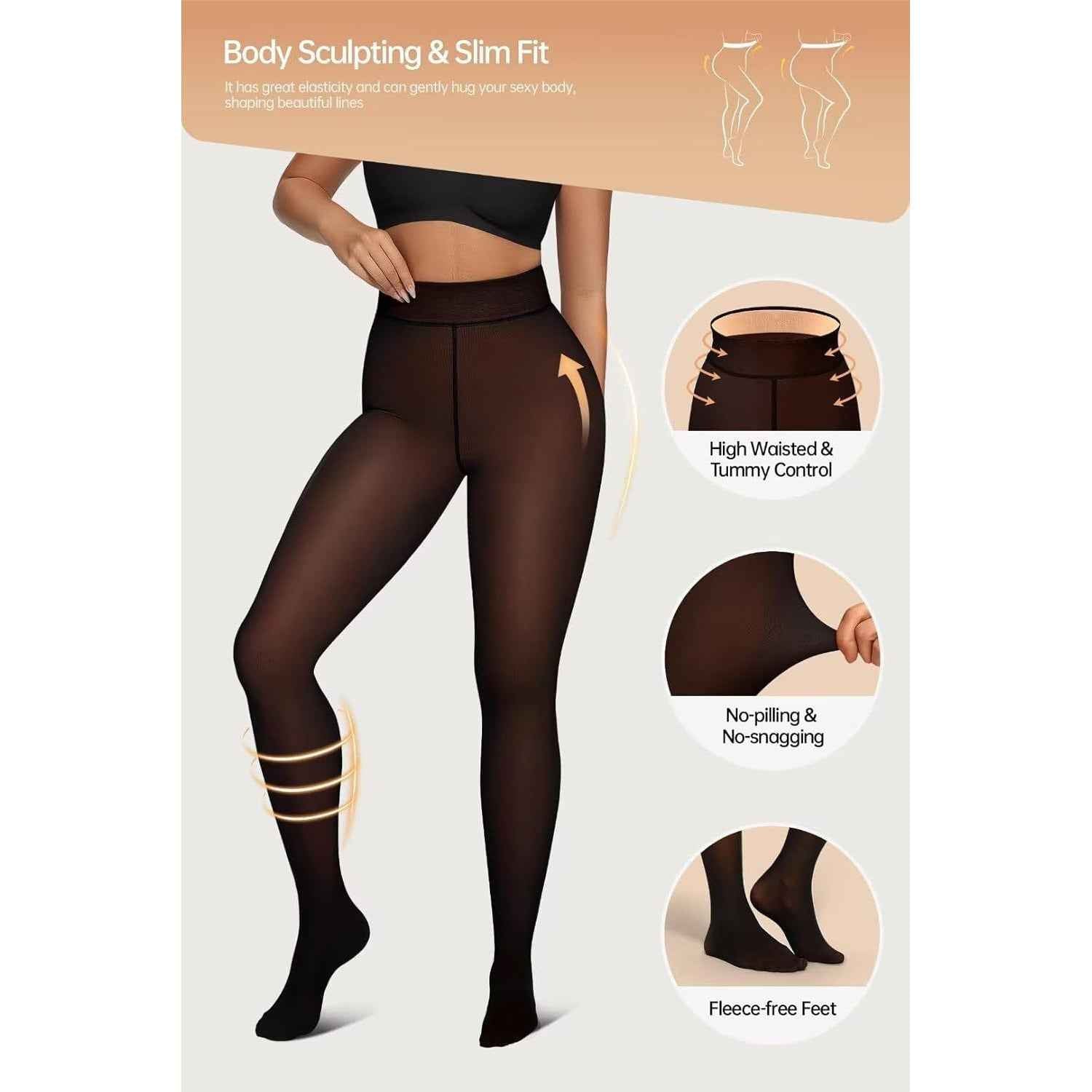 High Waisted Thermal Tights for Women