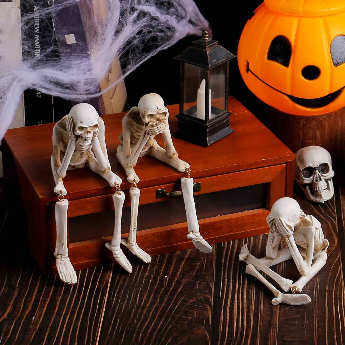 Skeleton Decoration Set - 3-Piece Skeleton Set for Spooky Home Decor