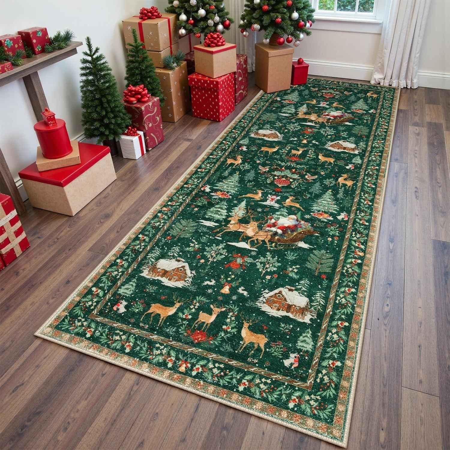 MerryStride Christmas Carpet - Festive Holiday Floor Decor for Your Home